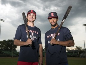 Regina Red Sox players Antonio Torres, left, and Adam De La Cruz at Currie Field in Regina.