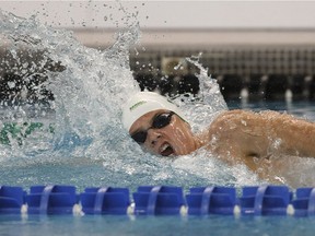 Michael McGillivray of the Regina Optimist Dolphins is shown Sunday during his bronze-medal swim in the men's 800-metre freestyle at the Canadian swimming trials in Edmonton.