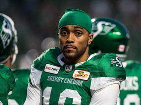 Brandon Bridge was part of the Riders' quarterback rotation in Thursday's 18-13 win over the Hamilton Tiger-Cats.