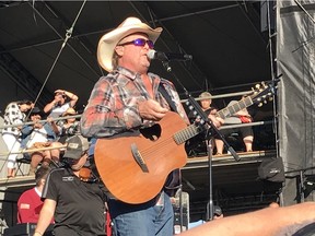 Tracy Lawrence performs at the Country Thunder Saskatchewan festival in Craven on Saturday.