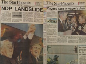 The 1991 provincial election was held on Oct. 21 and the municipal election followed two days later on Oct. 23 as seen on the front pages of the Saskatoon StarPhoenix. Elections Saskatchewan has warned a resolution is needed for overlapping elections in 2020 when the municipal vote is scheduled for Oct. 28 and the provincial vote is slated for five days later on Nov. 2.