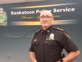 Superintendent Brian Shalovelo of the Saskatoon Police Service stands inside the station in Saskatoon. Although Shalovelo said marijuana legalization will cause a "big change in policing," he also said the Saskatoon Police Service is well on its way to being prepared in training and education of its members.