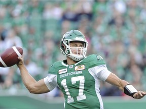 Zach Collaros is to make his second consecutive start for the Saskatchewan Roughriders on Sunday against the visiting Calgary Stampeders.