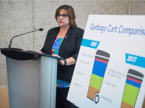 Lisa Legault, City of Regina director of solid waste, speaks about waste management at City Hall.