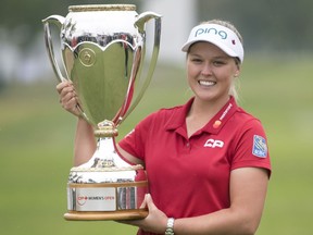 Brooke Henderson is shown Aug. 26 after winning the LPGA's CP Women's Open at the Wascana Country Club.
