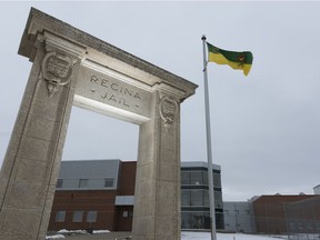 An arch from the old Regina Jail sits outside the Regina Provincial Correctional Centre.