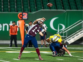 Brock Sich, shown quarterbacking the Regina Thunder to victory over the visiting Calgary Colts, is ready for Saturday's regular-season opener against the visiting Saskatoon Hilltops.