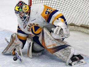 Saskatoon Blades goaltender Nolan Maier.