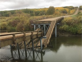 The Dyck Memorial Bridge, which collapsed in 2018, seen from the east side of the Swan River.