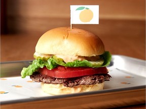 The Imposssible Burger, a meatless burger created by Impossible Foods. Handout Photo courtesy of Impossible Foods.
