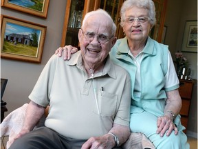 Jack Maddia and his wife, Fran, are shown in 2013 at their home in Regina, shortly before his induction into the Saskatchewan Hockey Hall of Fame.