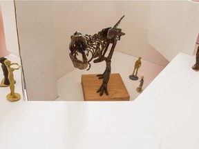 A model of the "Scotty" tyrannosaurus rex installation that is slated to be on display at the Royal Saskatchewan Museum sits in the museum's foyer.
