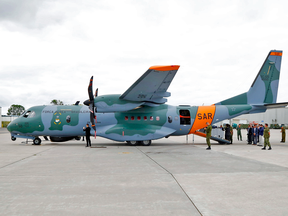 People get a tour of an Airbus C-295W search-and-rescue plane at CFB Trenton, Ont.