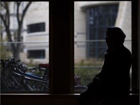 University of Saskatchewan student Rida (last name withheld), who says she was approached before her class on Sept. 20 at Lower Place Riel by a man who proceeded to harass her about wearing a hijab, sits for a photograph on campus in Saskatoon, SK on Monday, October 1, 2018.