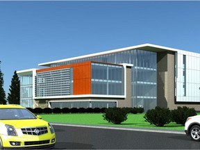 An artist rendering of the new Brandt building proposed to be built in Wascana Park at 2550 Broad St.