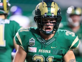Cord Delinte of the University of Regina Rams is the defensive player of the week in U Sports football.