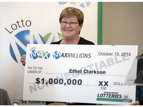 REGINA, SASK :  October 25, 2018  --  Ethel Clarkson was named the province's newest millionaire at the Hotel Saskatchewan in Regina. TROY FLEECE / Regina Leader-Post