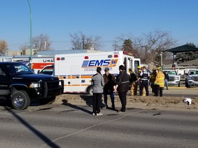 Police responded to a collision near the Park Street and Dewdney Avenue East intersection.