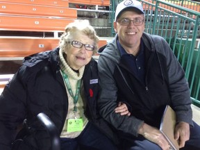 Phyllis Schwann and Rob Vanstone at Taylor Field in November of 2016.