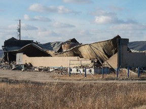 The burned water facility on the Piapot First Nation.