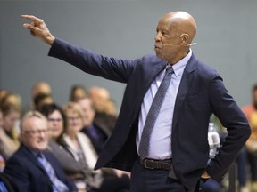 Terrence Roberts, one of the "Little Rock Nine," addressed teachers from across the Regina Catholic School Division at Miller High School on Oct. 4, 2018.