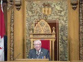 Lt.-Gov. Thomas Malloy delivers the throne speech.