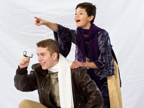 Javier Tonita-Charriez (right) plays the Little Prince and Declan Hewitt is the pilot in Do It With Class's production of The Little Prince, which runs Nov. 14-17, 2018, at the University of Regina.