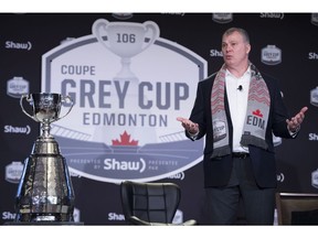 CFL commissioner Randy Ambrosie, shown here at the 2018 Grey Cup, is getting closer to announcing the winning bid for the 2020 Grey Cup game.