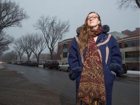 Laura Atter stands on 15th Avenue near the Regina General Hospital. Atter is concerned about the parking situation around the hospital, as some who work in the hospital are forced to move their vehicles throughout the day due to two-hour parking on surrounding streets.