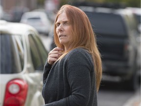 Alena Marie Pastuch, accused of investor fraud, leaves court in Regina last fall.