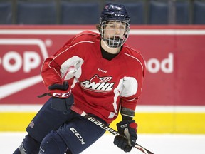 The Regina Pats' Sam McGinley made his WHL debut Wednesday against the visiting Swift Current Broncos.