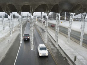 Environment Canada said freezing rain will be moving over southeastern Saskatchewan this morning, and will move into southwestern Manitoba later in the morning. The freezing rain will diminish as it moves eastwards.