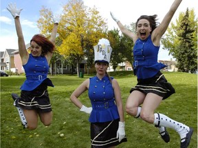 Misty Wensel, Fran Gilboy and Heather Cameron pose in Maple Leaf Park in Regina, Sask. on Sept. 29, 2013.