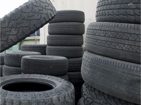 A file image shows used tires.