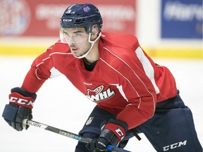 Regina Pats defenceman Brady Pouteau in practice.