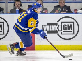 Saskatoon Blades forward Tristen Robins was acquired via a trade with the Regina Pats last season.