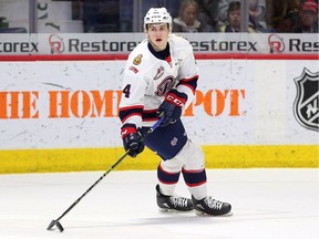 Regina Pats defenceman Tyson Feist shown in action Sunday against the Seattle Thunderbirds.