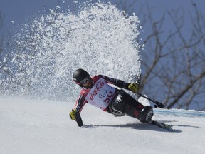 Kurt Oatway, shown competing at the 2018 Paralympic Winter Games, is celebrating a two-silver-medal performance at the IPC world para-alpine skiing championships. Oatway is a member of the Regina Alpine Race Team.