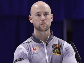 Ryan Fry looks on during his team's loss to Team Epping at the 2017 Roar of the Rings Canadian Olympic Trials in Ottawa on Friday, Dec. 8, 2017. (THE CANADIAN PRESS/Justin Tang)