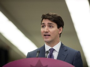 Prime Minister Justin Trudeau answers questions from reporters in Regina