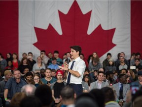 Prime Minister Justin Trudeau speaks at a town hall at the University of Regina.