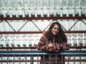 Ayesha Mohsin, the founder and artistic director of Lexeme Theatre, stands in the University of Regina's Riddell Centre. Mohsin, originally from Pakistan, is a fourth-year theatre student at the U of R.