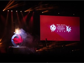 The Canada Winter Games, shown during the opening ceremonies, continue until Saturday in Red Deer.