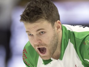 Kirk Muyres, shown playing for Saskatchewan at the 2018 Brier, won the A-event final at the provincial Tankard on Friday in Whitewood.