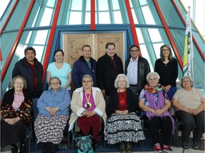 The kêhtê-ayak Elders Council gathers in the First Nations University of Canada. (Photo courtesy of Merelda Fiddler, First Nations University of Canada)