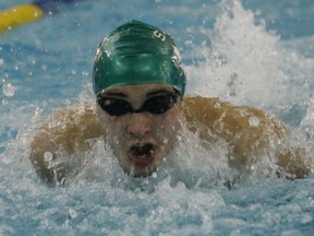 Brian Palaschuk, shown in this file photo, won a silver medal at the U Sports swimming championships Thursday while representing the University of Regina Cougars.