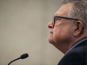 Federal minister of Public Safety Ralph Goodale speaks to members of the media at Regina City Hall regarding the upcoming court battle over the federal carbon tax and around the resignation of Jody Wilson-Raybould from her ministry position amid allegations that the Prime Minister's Office may have attempted to interfere with her decision making as Attorney General in regard to a case involving SNC-Lavalin.