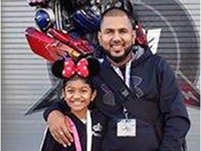 Riya Rajkumar, 11, and Roopesh Rajkumar, 41, are seen in this undated police handout photo. An 11-year-old girl who was allegedly abducted by her father and subject of an Amber Alert on Thursday night has been found dead at a home west of Toronto, police said. Peel regional police issued the alert at 11 p.m. Thursday, several hours after 41-year-old Roopesh Rajkumar failed to return his daughter, Riya, to her mother.