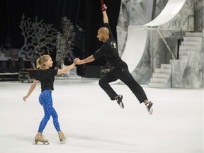Skaters from the Cirque du Soleil show Crystal practice at the Brandt Centre. BRANDON HARDER/Regina Leader-Post