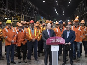 REGINA, SASK :  March 6, 2019  --   Evraz CEO and President Conrad Winkler speaks inside the Slitter Line Building at the Evraz facility in Regina during an announcement of $40 million in funding for improvements to Evraz steel facilities in Regina and Red Deer. TROY FLEECE / Regina Leader-Post